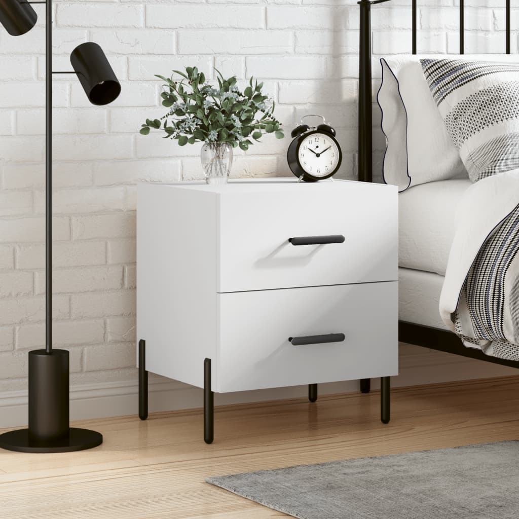 Bedside Cabinet White 40x35x47,5 cm Engineered Wood