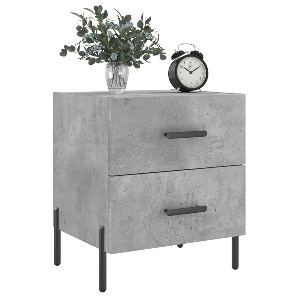 Bedside Cabinet Concrete Grey 40x35x47,5 cm Engineered Wood