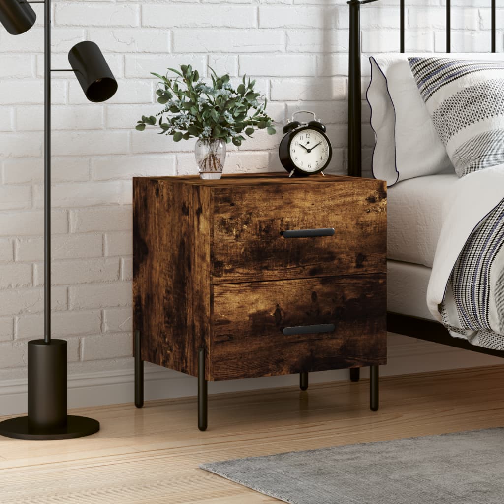 Bedside Cabinet Smoked Oak 40x35x47,5 cm Engineered Wood