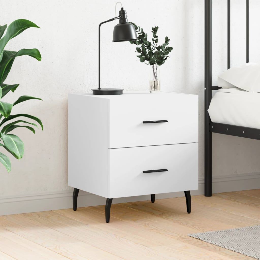 Bedside Cabinet White 40x35x47,5 cm Engineered Wood