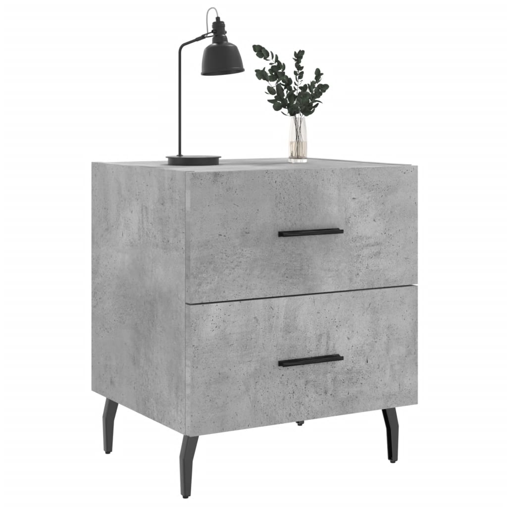 Bedside Cabinet Concrete Grey 40x35x47,5 cm Engineered Wood