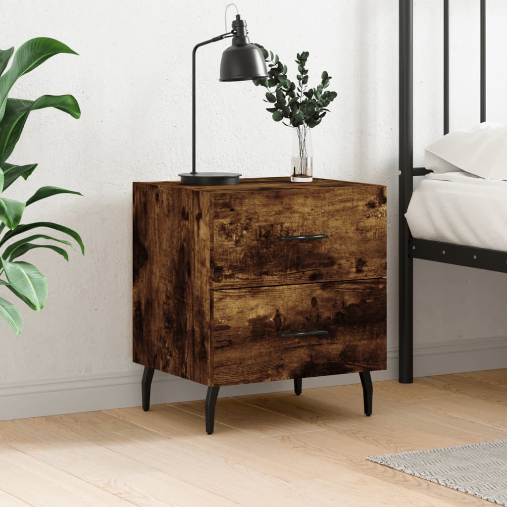 Bedside Cabinet Smoked Oak 40x35x47,5 cm Engineered Wood