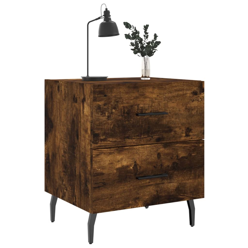 Bedside Cabinets 2 pcs Smoked Oak 40x35x47.5 cm Engineered Wood