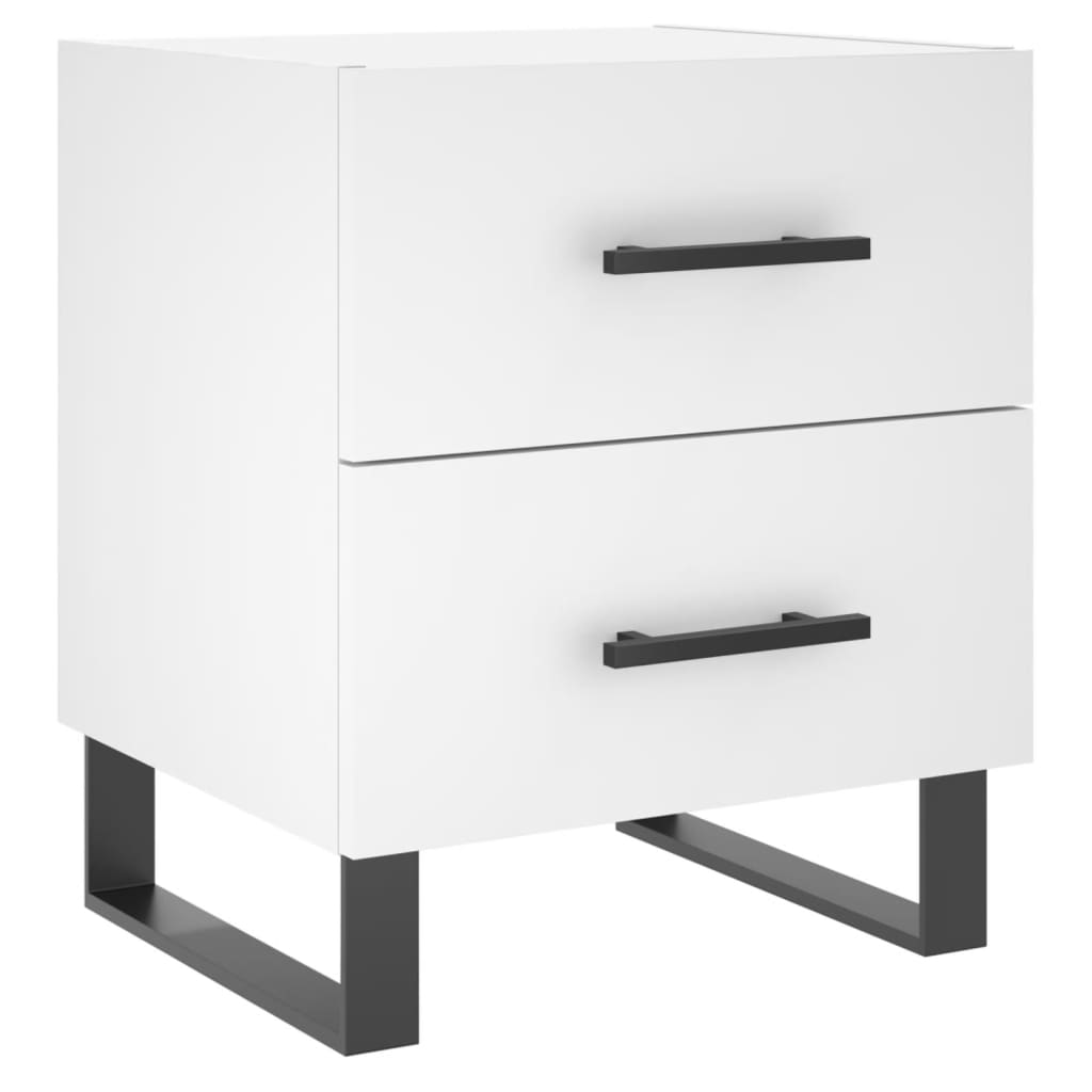 Bedside Cabinet White 40x35x47.5 cm Engineered Wood