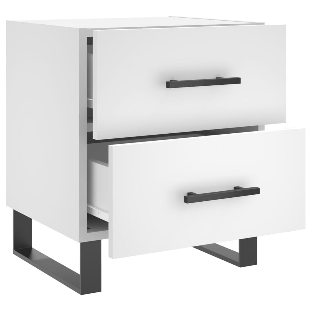 Bedside Cabinet White 40x35x47.5 cm Engineered Wood