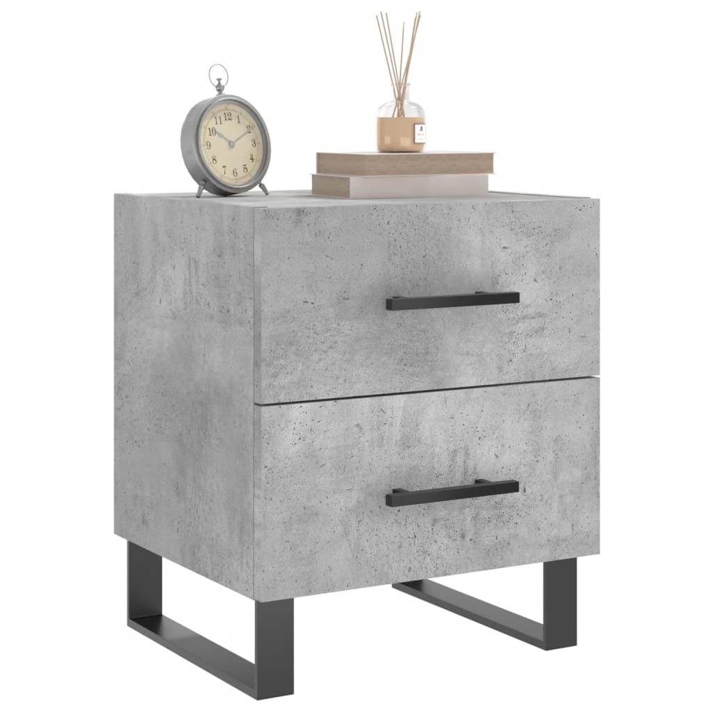 Bedside Cabinet Concrete Grey 40x35x47,5 cm Engineered Wood