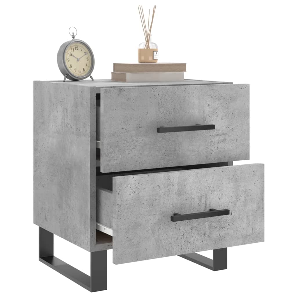 Bedside Cabinet Concrete Grey 40x35x47,5 cm Engineered Wood