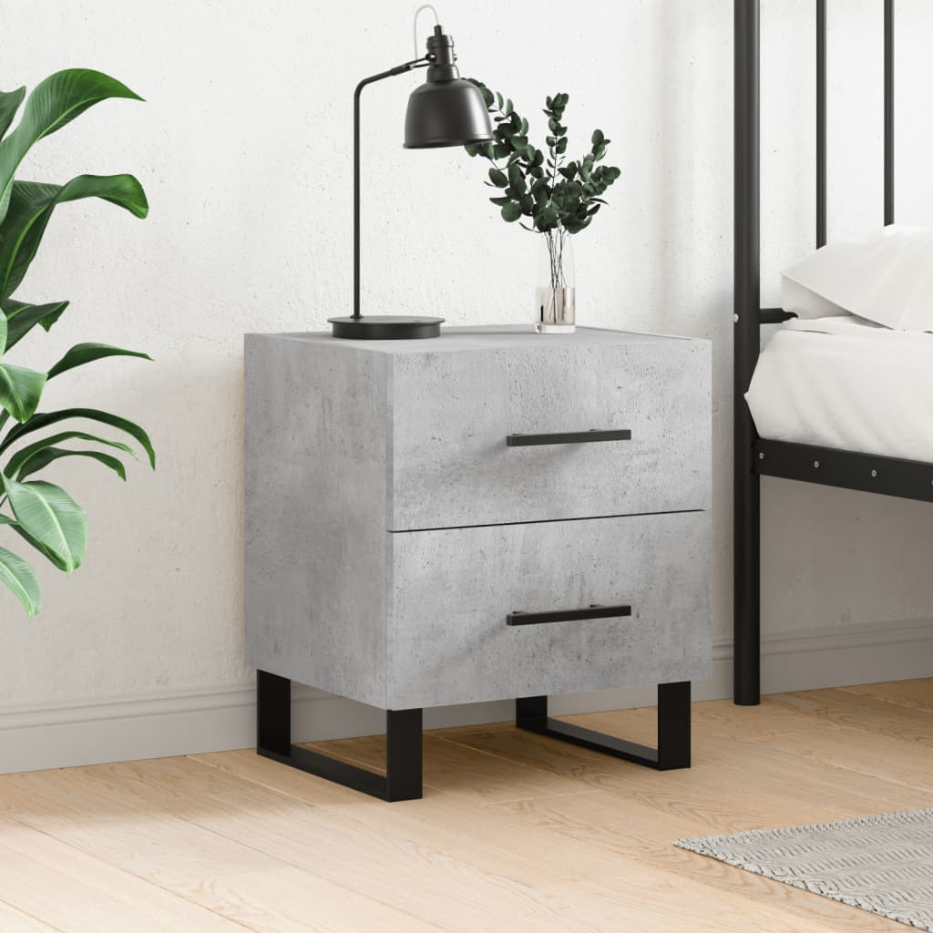 Bedside Cabinet Concrete Grey 40x35x47,5 cm Engineered Wood