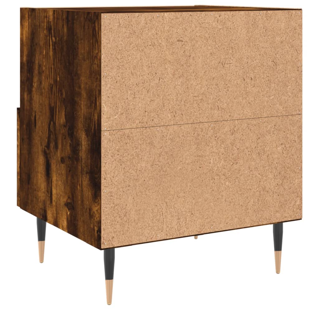 Bedside Cabinet Smoked Oak 40x35x47.5 cm Engineered Wood