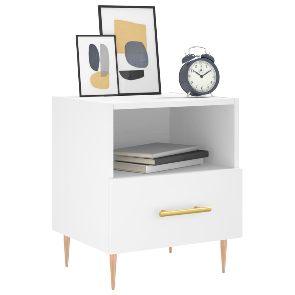 Bedside Cabinet White 40x35x47,5 cm Engineered Wood
