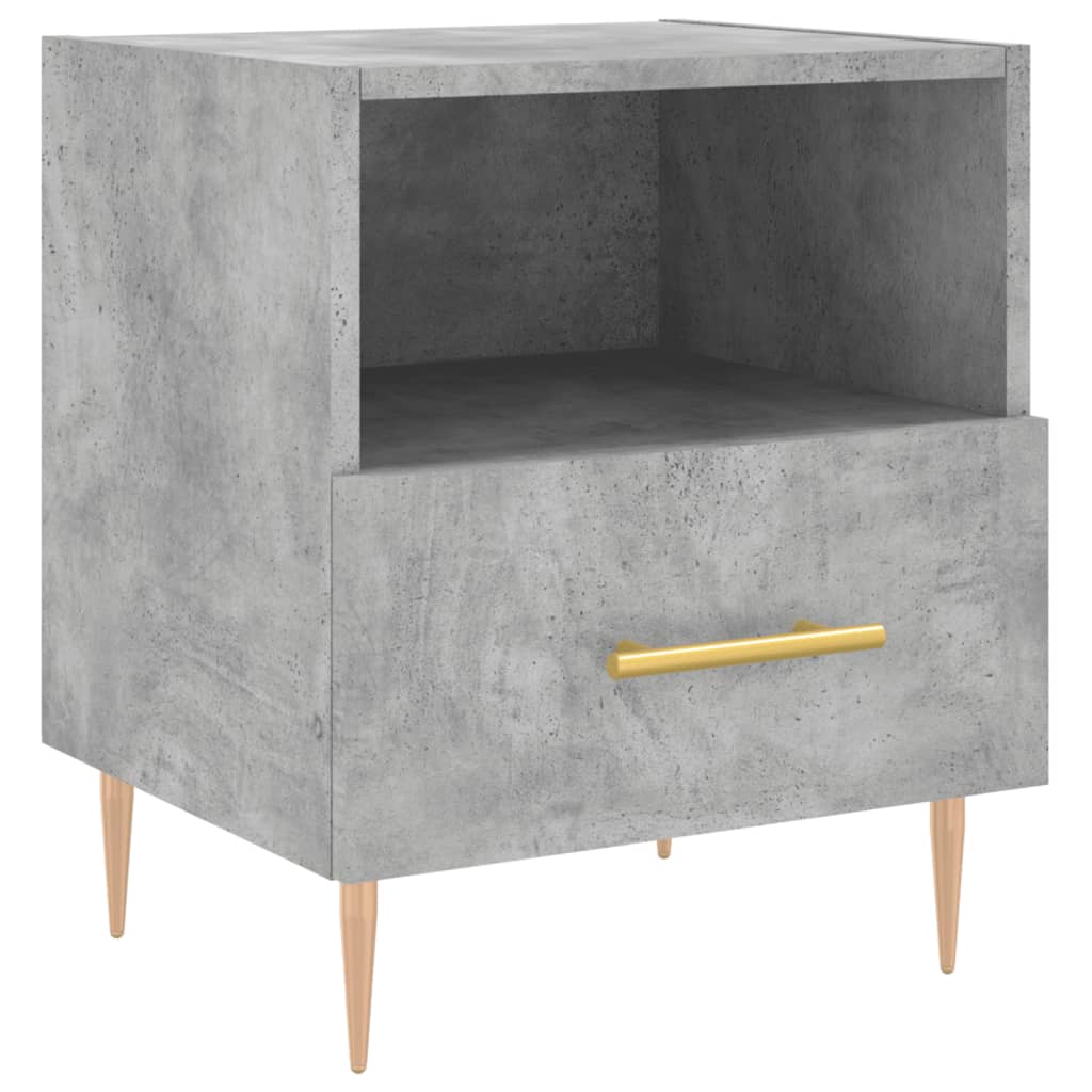 Bedside Cabinet Concrete Grey 40x35x47,5 cm Engineered Wood