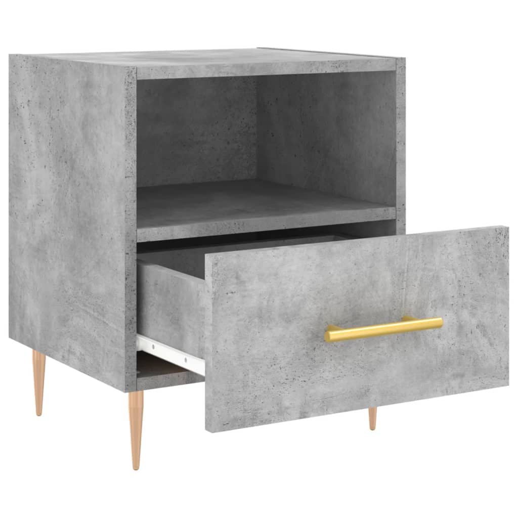 Bedside Cabinet Concrete Grey 40x35x47,5 cm Engineered Wood