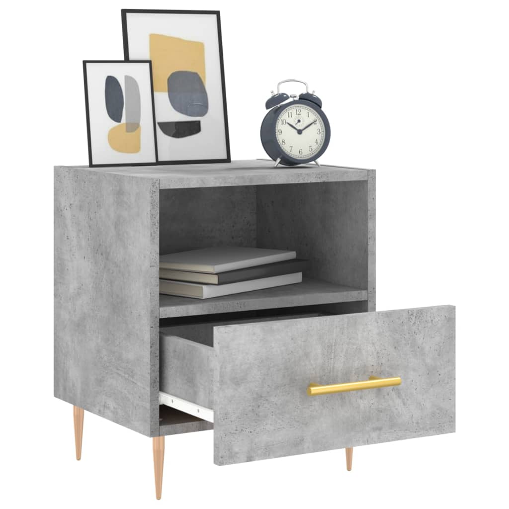 Bedside Cabinet Concrete Grey 40x35x47,5 cm Engineered Wood