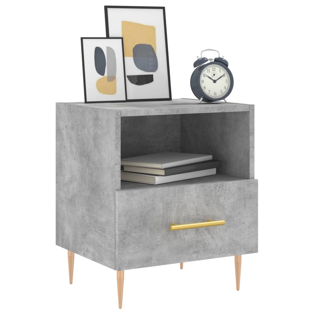 Bedside Cabinet Concrete Grey 40x35x47,5 cm Engineered Wood