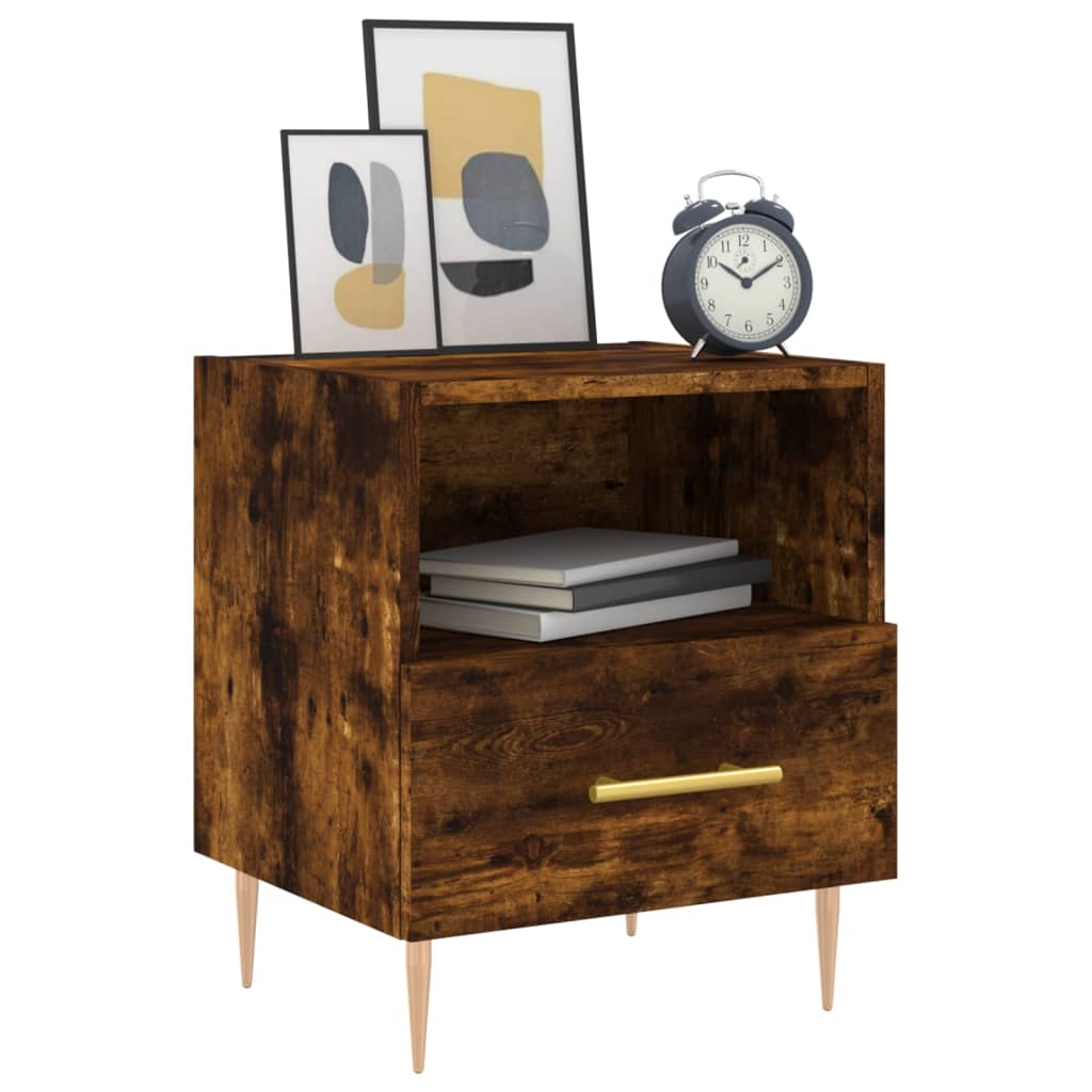 Bedside Cabinet Smoked Oak 40x35x47,5 cm Engineered Wood