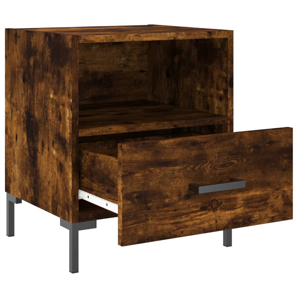 Bedside Cabinets 2 pcs Smoked Oak 40x35x47.5 cm Engineered Wood