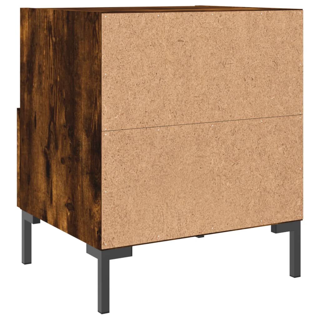 Bedside Cabinets 2 pcs Smoked Oak 40x35x47.5 cm Engineered Wood