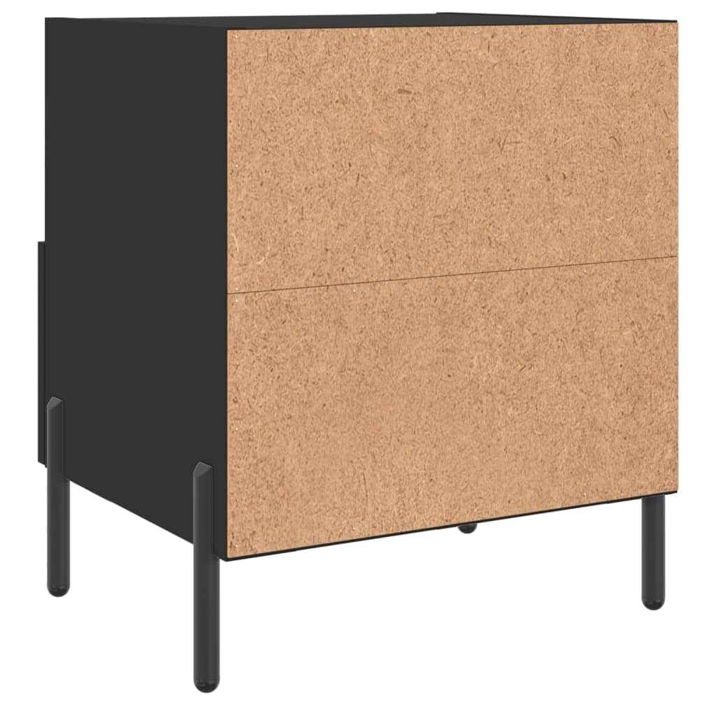 Bedside Cabinets 2 pcs Black 40x35x47.5 cm Engineered Wood
