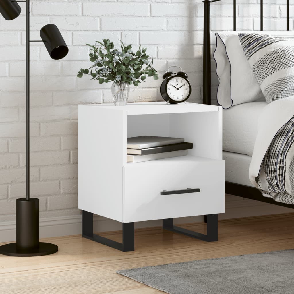 Bedside Cabinet White 40x35x47,5 cm Engineered Wood