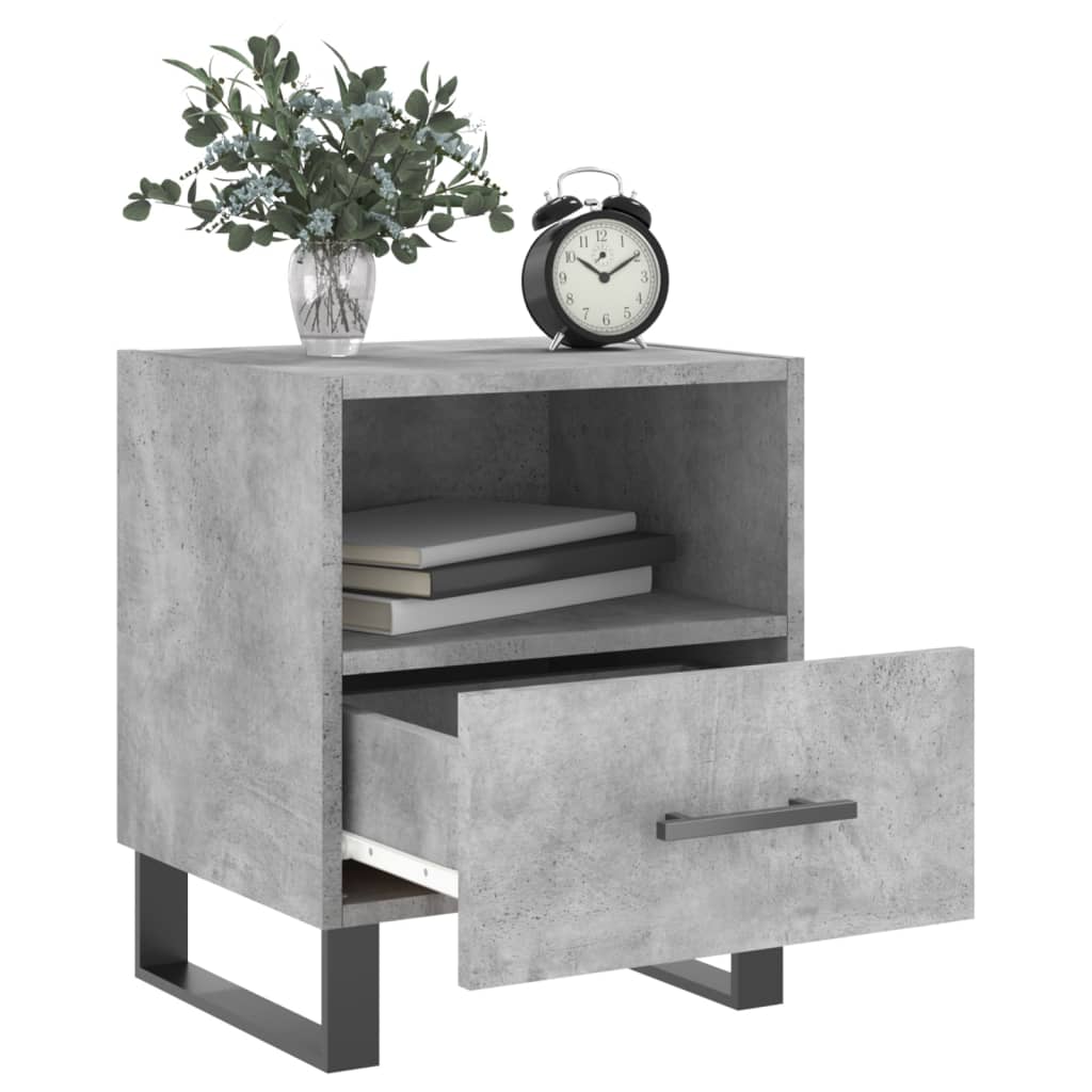Bedside Cabinet Concrete Grey 40x35x47,5 cm Engineered Wood
