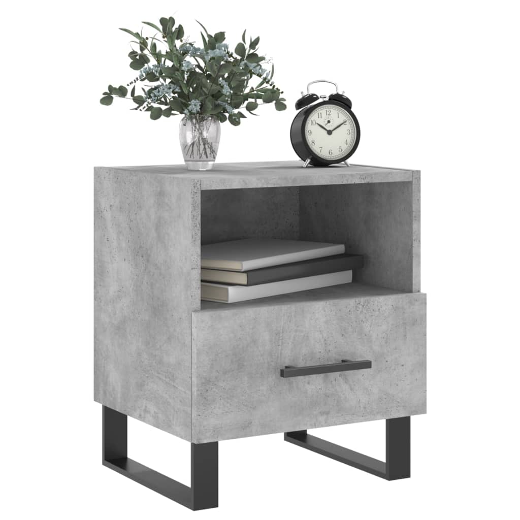 Bedside Cabinet Concrete Grey 40x35x47,5 cm Engineered Wood