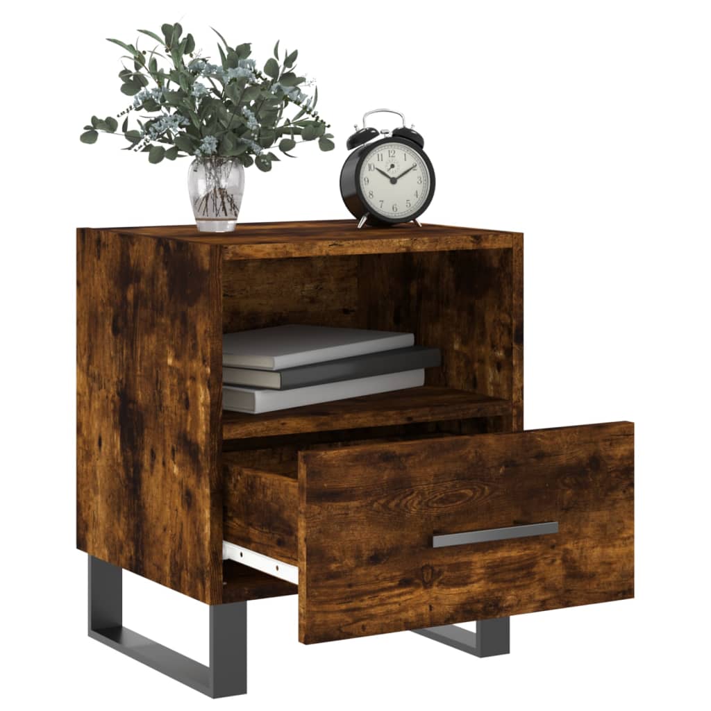 Bedside Cabinet Smoked Oak 40x35x47,5 cm Engineered Wood