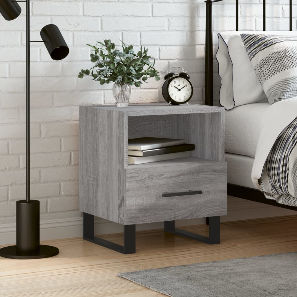 Bedside Cabinet Grey Sonoma 40x35x47,5 cm Engineered Wood