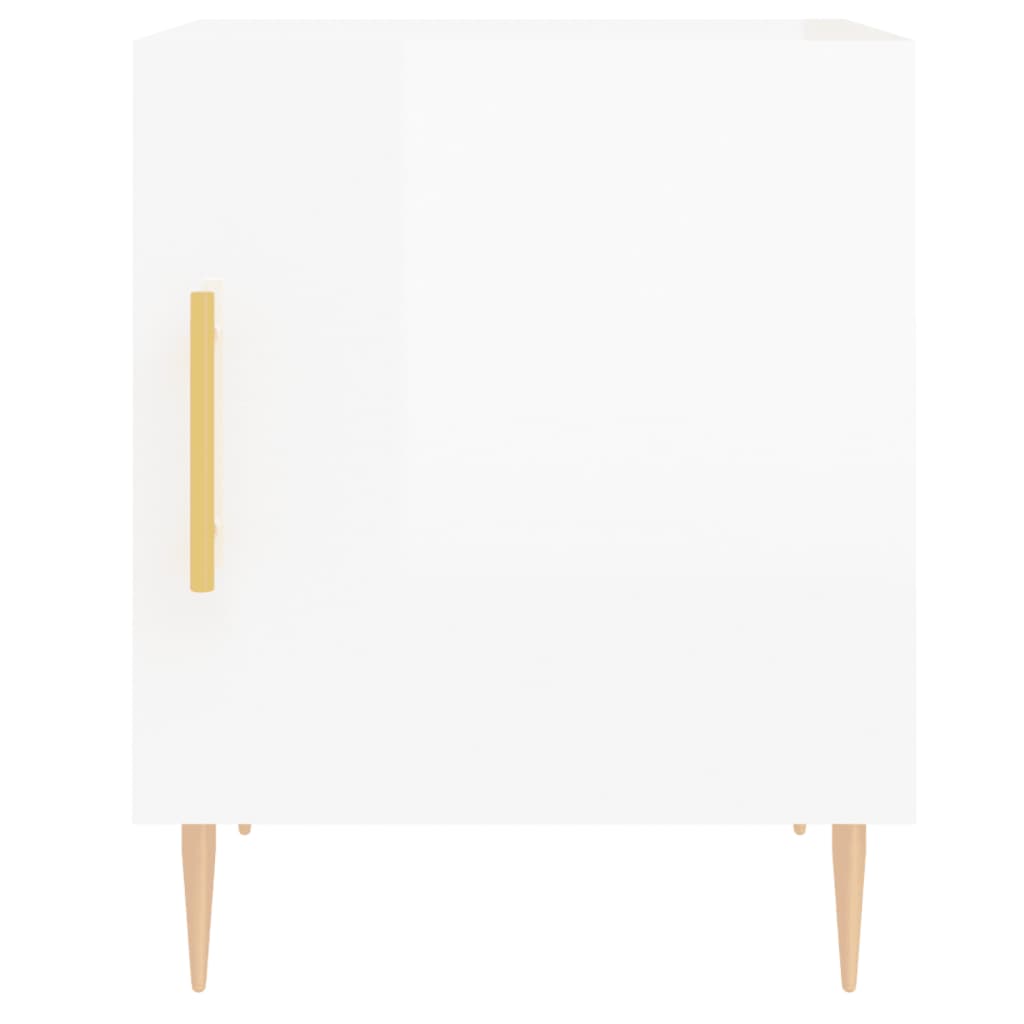 Bedside Cabinets 2 pcs High Gloss White 40x40x50 cm