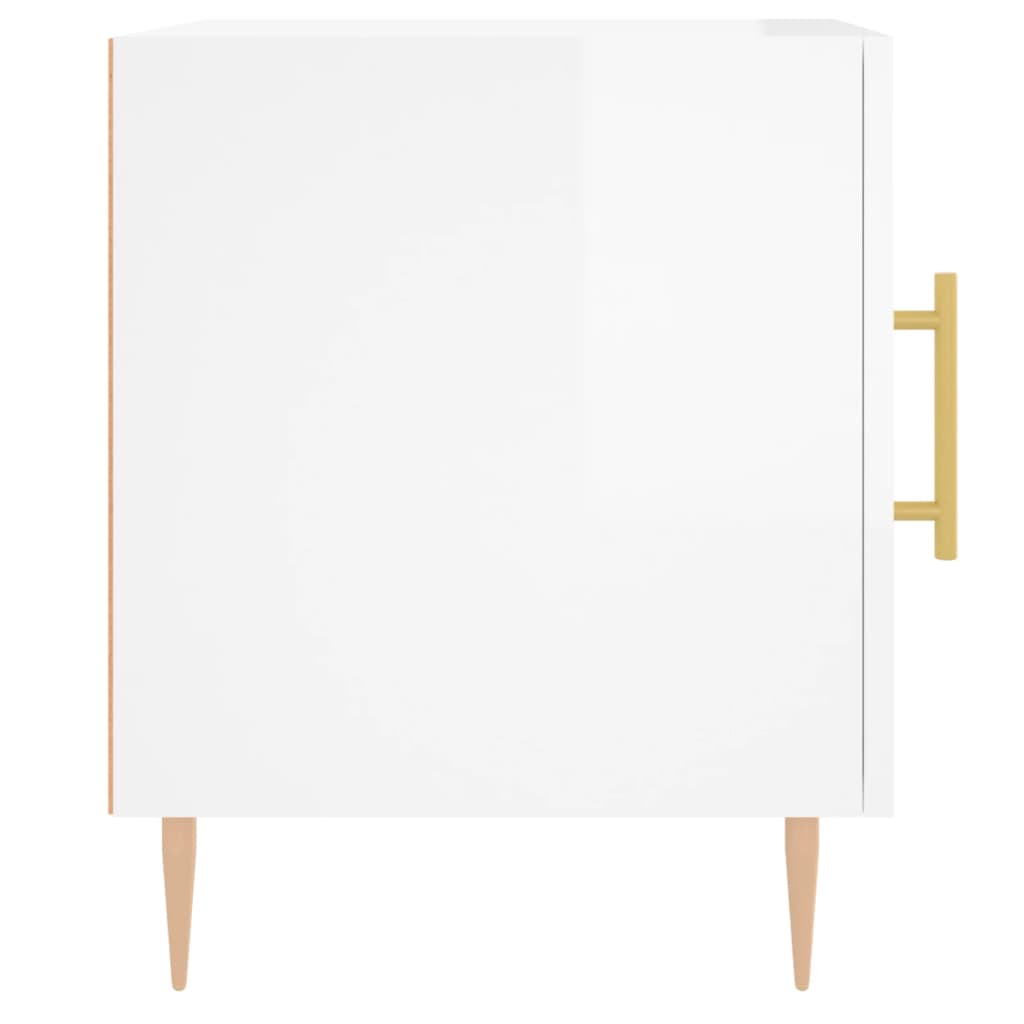 Bedside Cabinets 2 pcs High Gloss White 40x40x50 cm