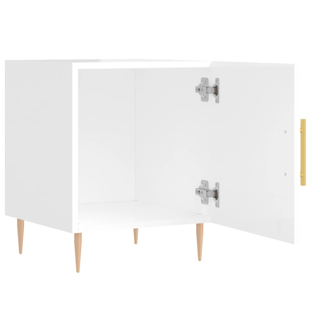 Bedside Cabinets 2 pcs High Gloss White 40x40x50 cm
