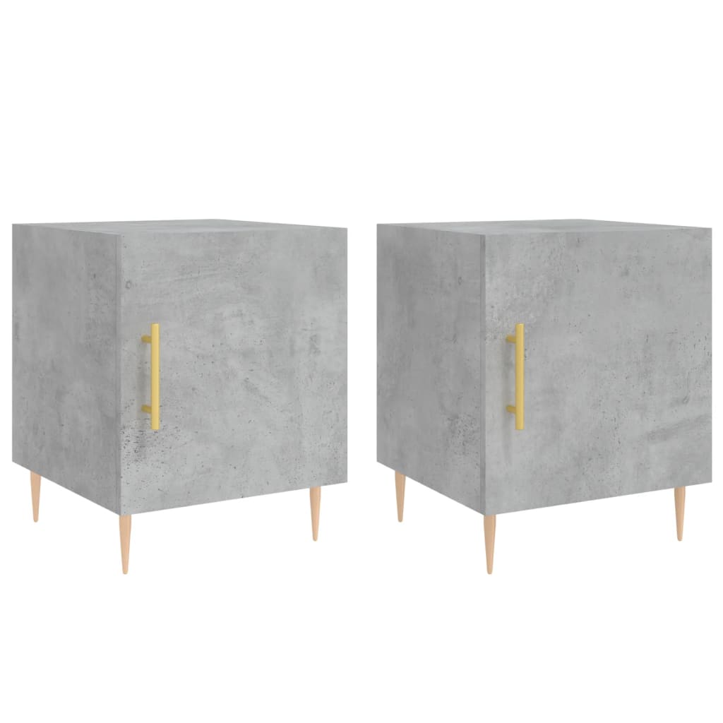 Bedside Cabinets 2 pcs Concrete Grey 40x40x50cm Engineered Wood