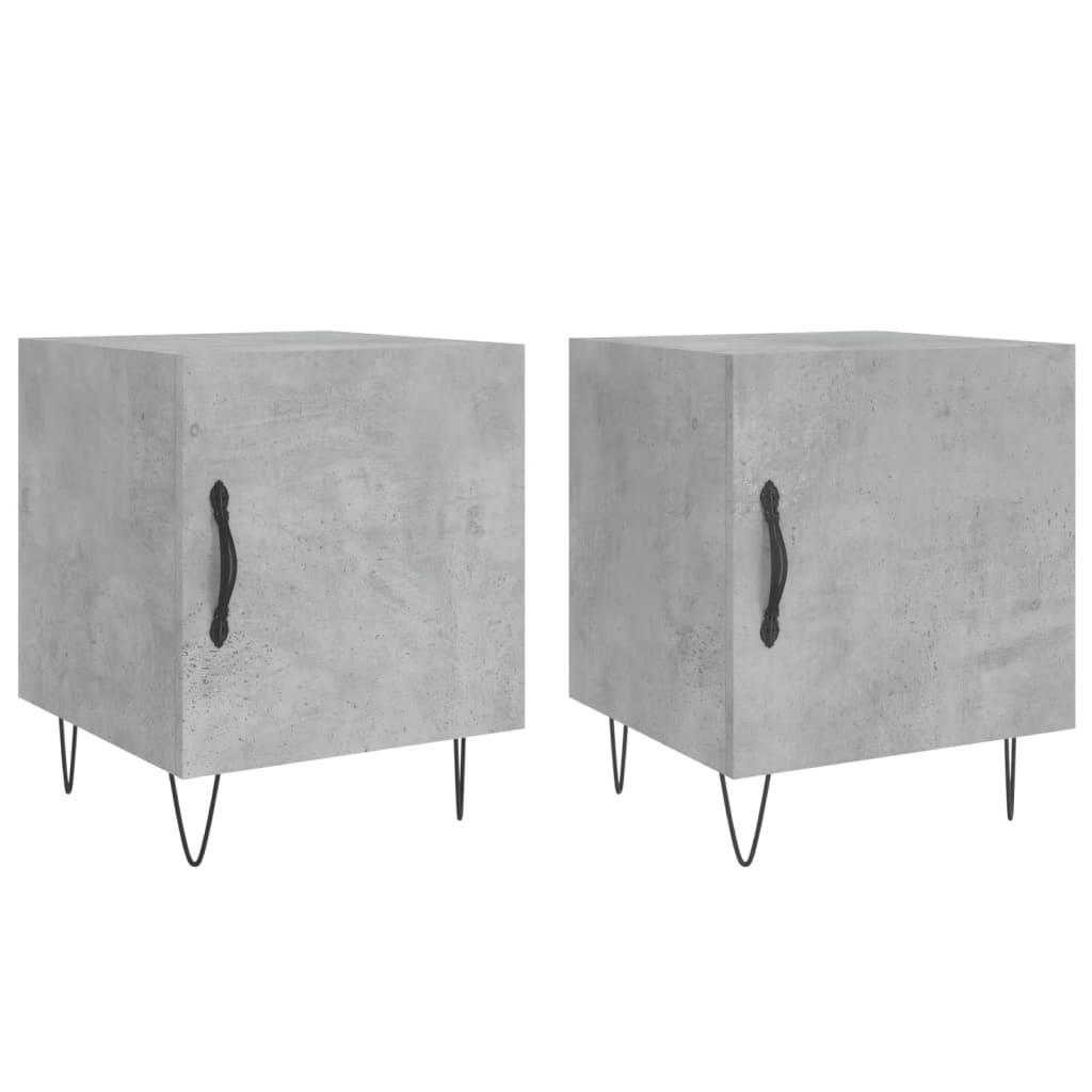 Bedside Cabinets 2 pcs Concrete Grey 40x40x50cm Engineered Wood