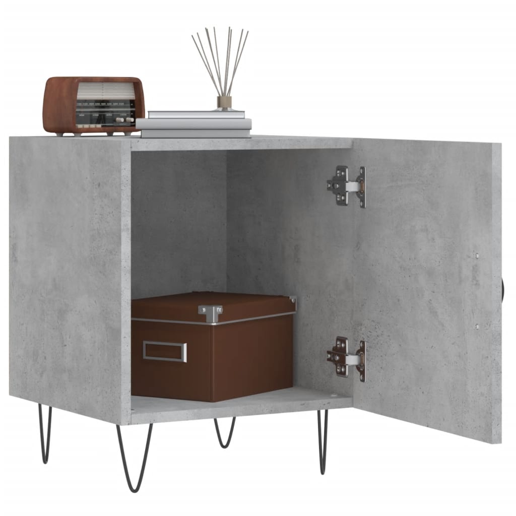 Bedside Cabinets 2 pcs Concrete Grey 40x40x50cm Engineered Wood