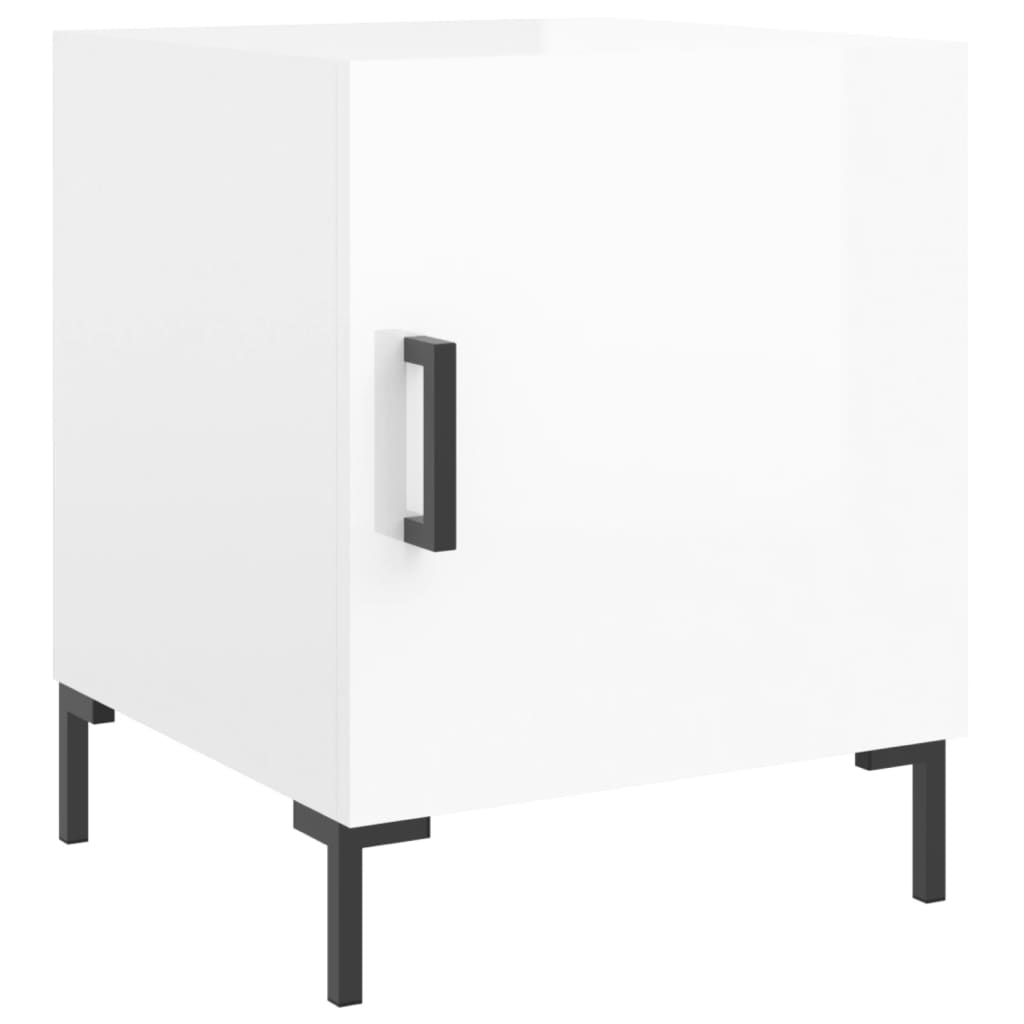 Bedside Cabinets 2 pcs High Gloss White 40x40x50 cm Engineered Wood