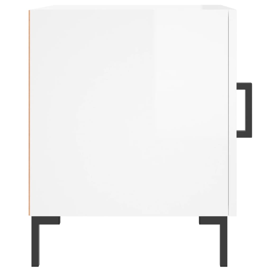 Bedside Cabinets 2 pcs High Gloss White 40x40x50 cm