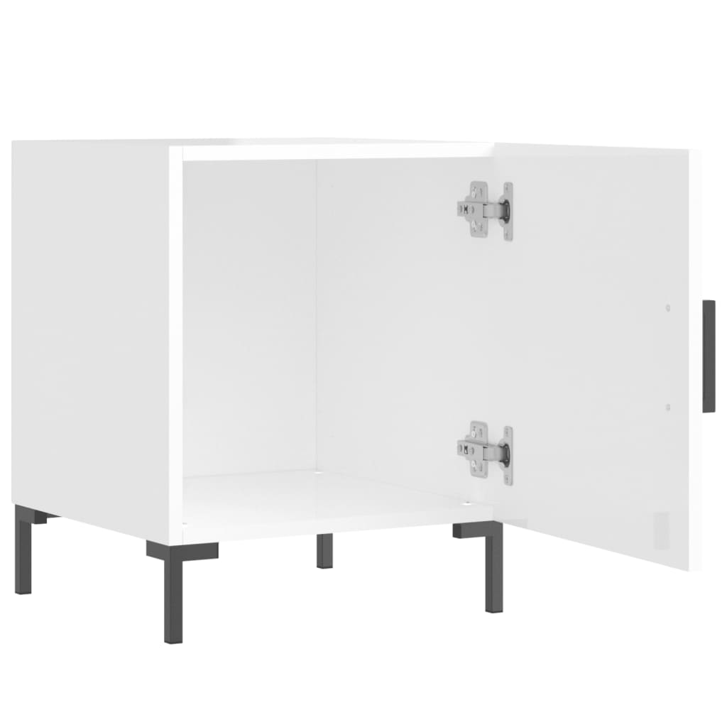 Bedside Cabinets 2 pcs High Gloss White 40x40x50 cm Engineered Wood