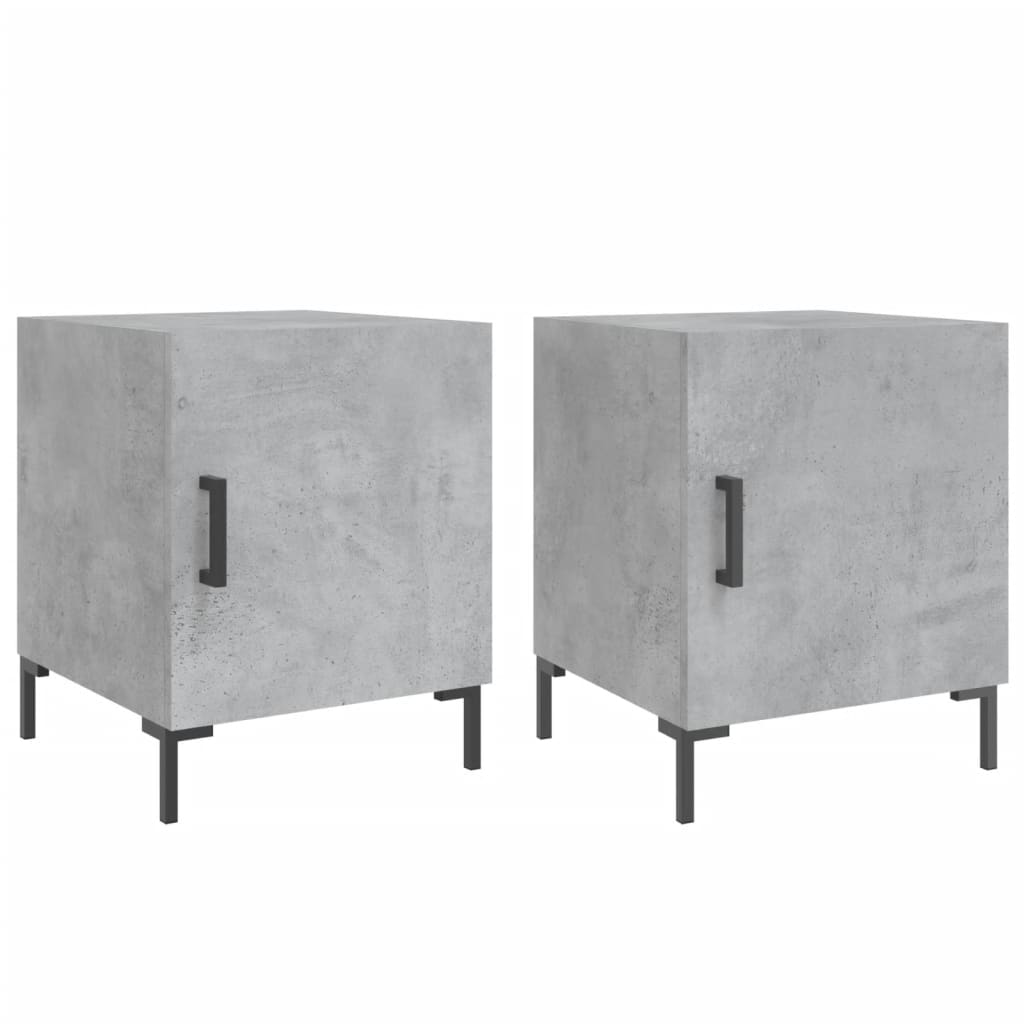 Bedside Cabinets 2 pcs Concrete Grey 40x40x50cm Engineered Wood