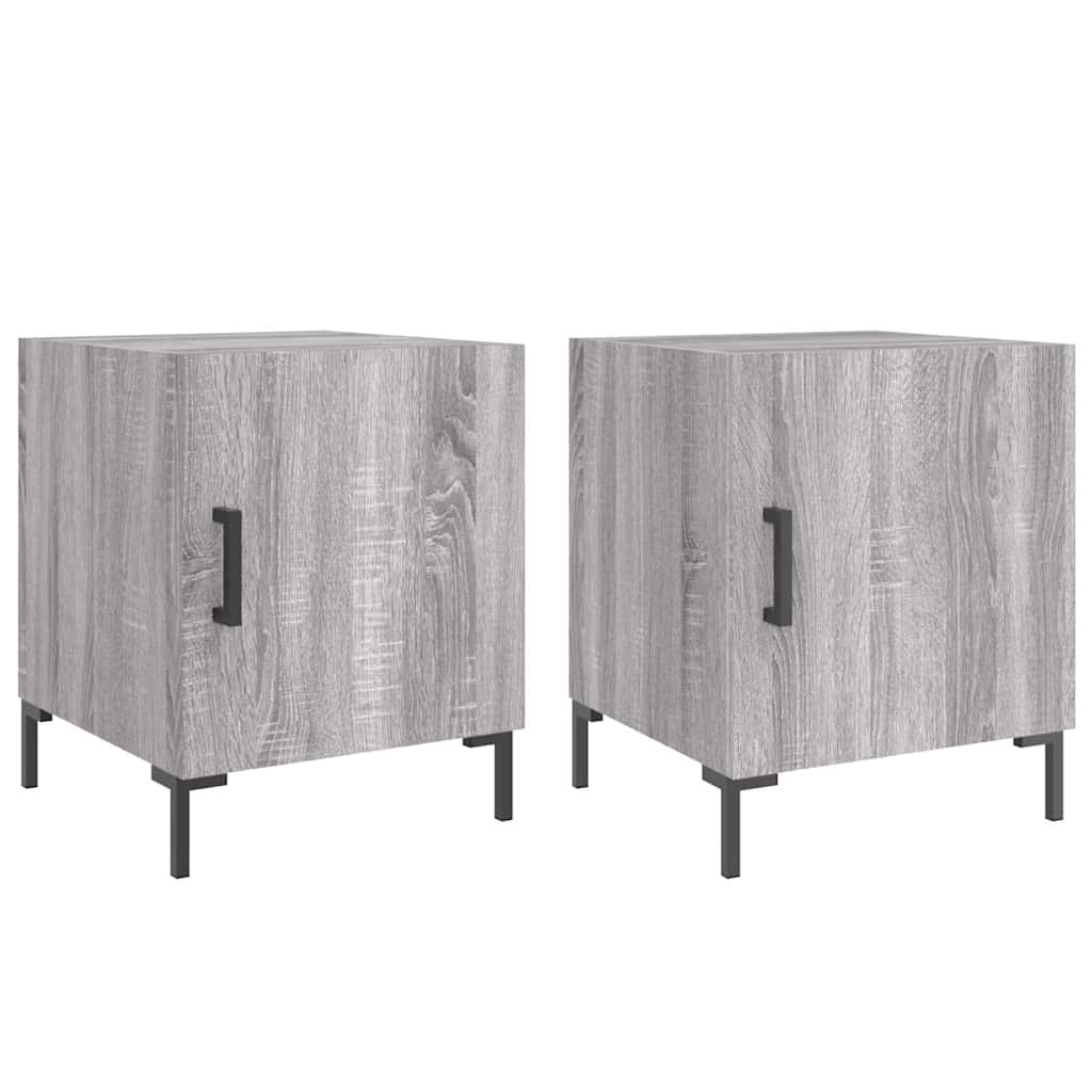 Bedside Cabinets 2 pcs Grey Sonoma 40x40x50 cm Engineered Wood