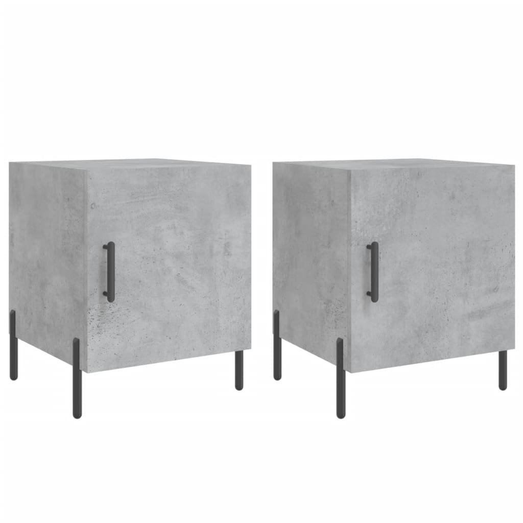 Bedside Cabinets 2 pcs Concrete Grey 40x40x50cm Engineered Wood