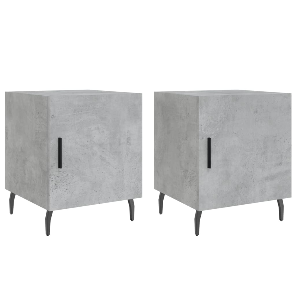 Bedside Cabinets 2 pcs Concrete Grey 40x40x50cm Engineered Wood