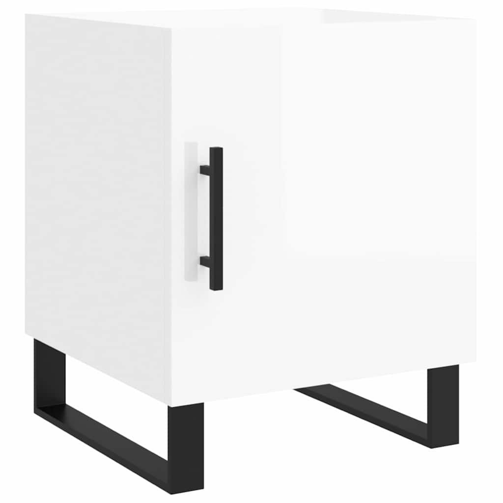 Bedside Cabinets 2 pcs High Gloss White 40x40x50 cm Engineered Wood