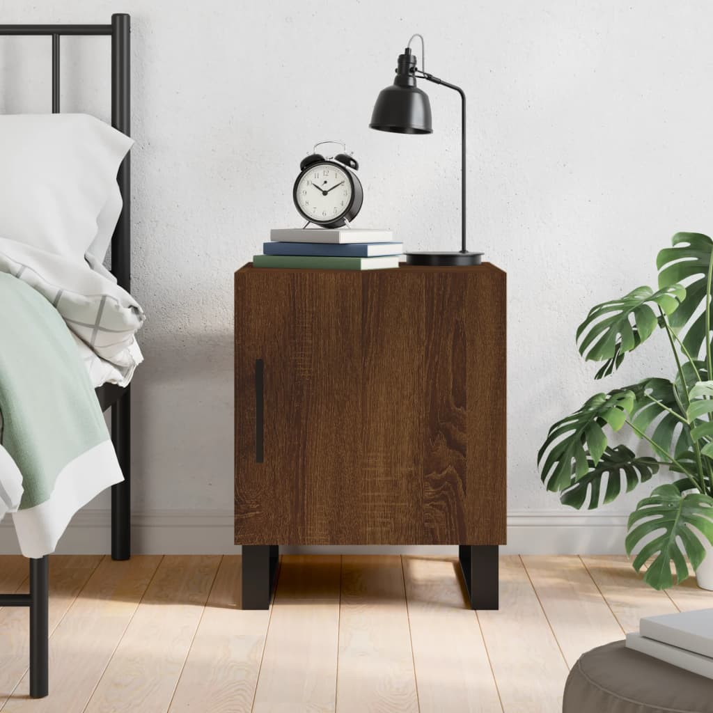 Bedside Cabinet Brown Oak 40x40x50 cm Engineered Wood