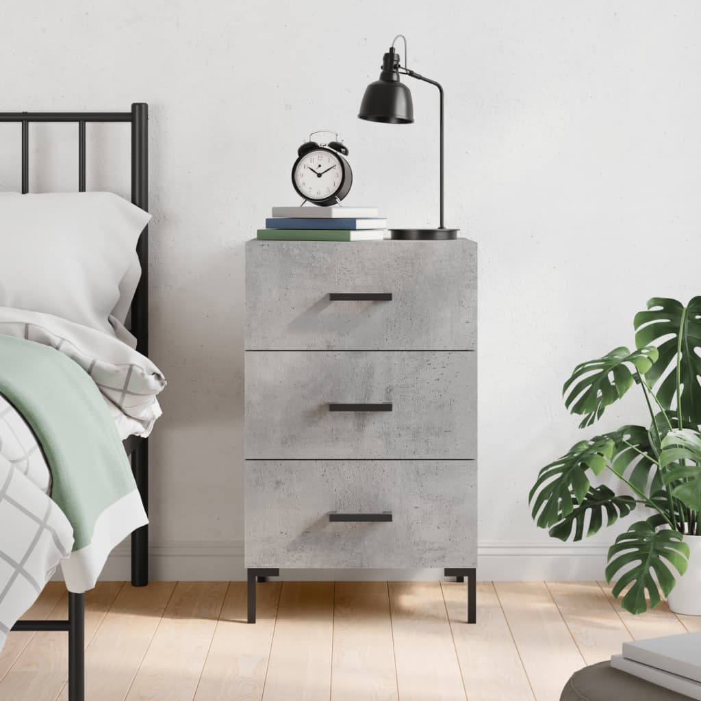 Bedside Cabinet Concrete Grey 40x40x66 cm Engineered Wood