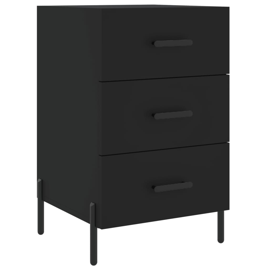 vidaXL Bedside Cabinet Black 40x40x66 cm Engineered Wood