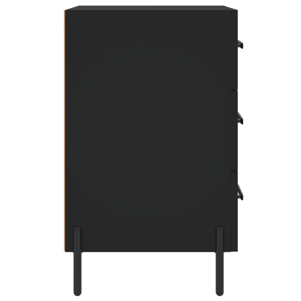 vidaXL Bedside Cabinet Black 40x40x66 cm Engineered Wood