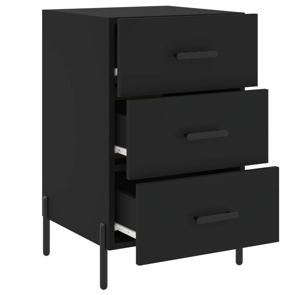 vidaXL Bedside Cabinet Black 40x40x66 cm Engineered Wood