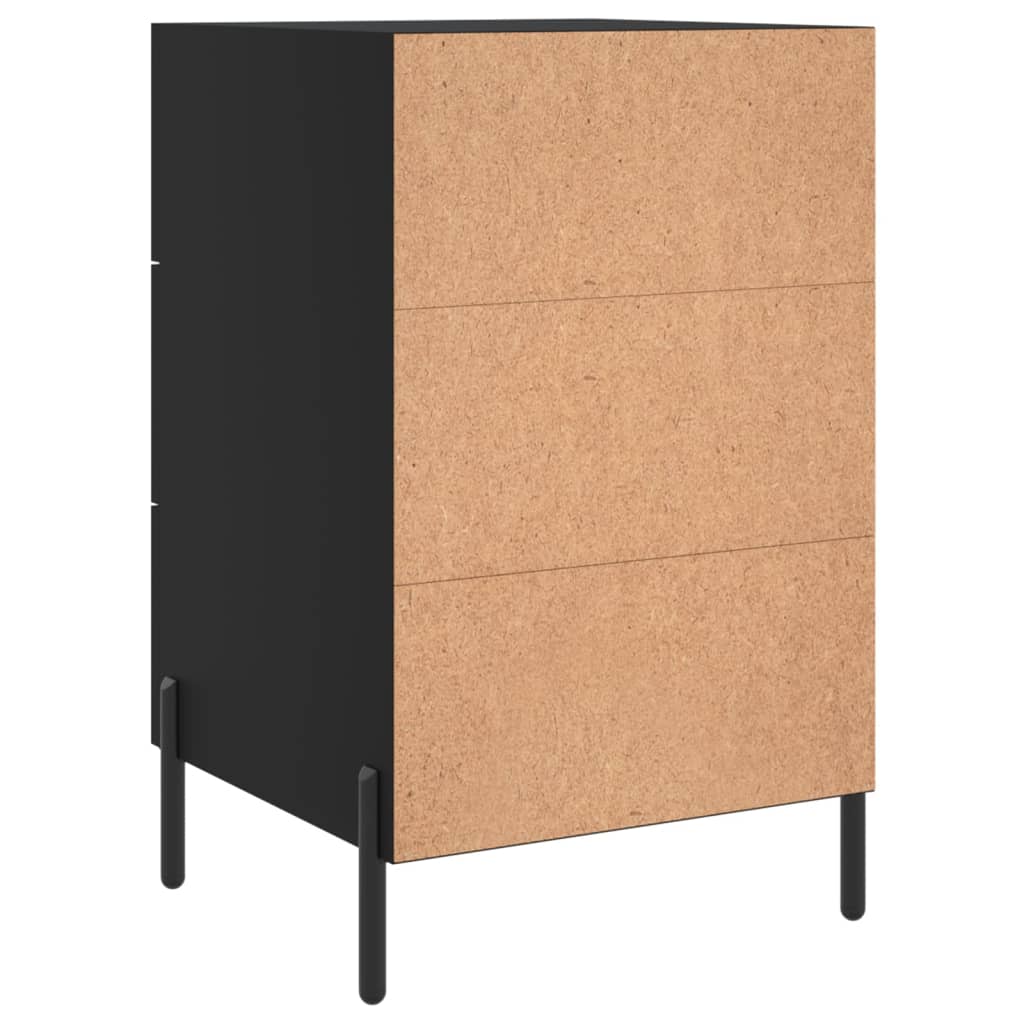 vidaXL Bedside Cabinet Black 40x40x66 cm Engineered Wood