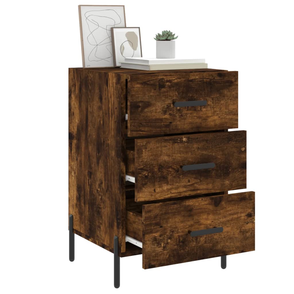 Bedside Cabinet Smoked Oak 40x40x66 cm Engineered Wood