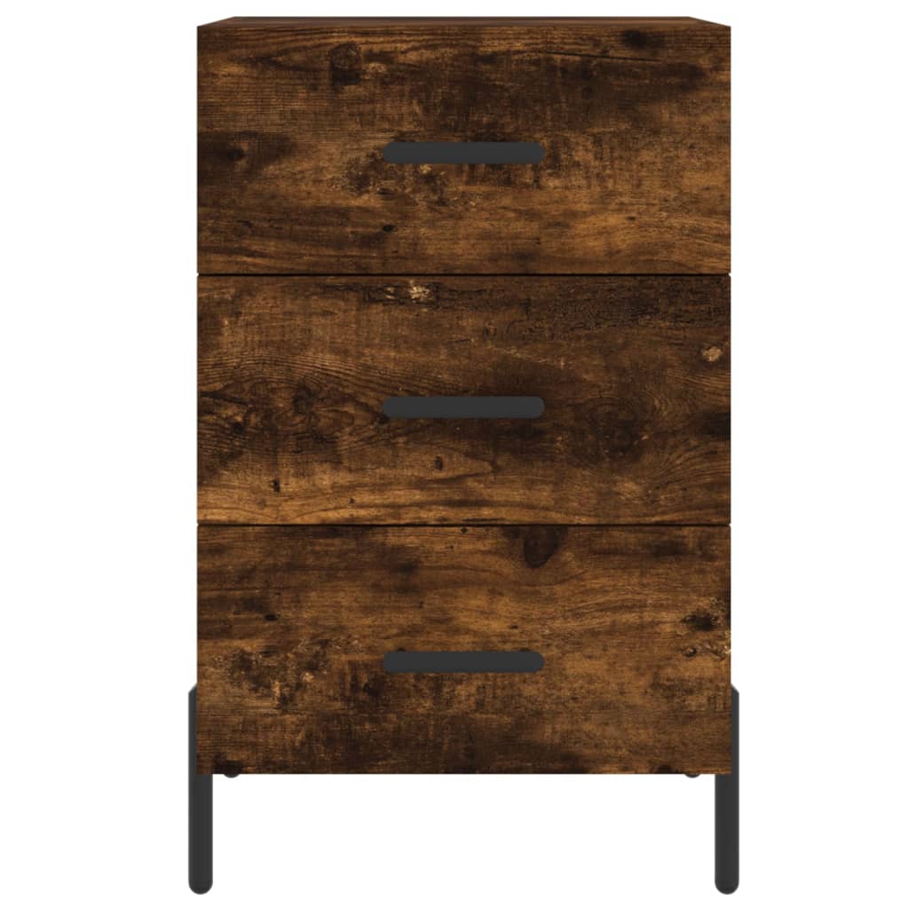 Bedside Cabinet Smoked Oak 40x40x66 cm Engineered Wood