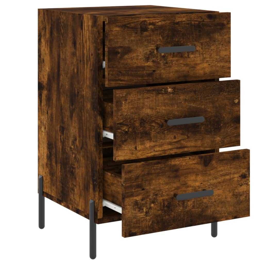 Bedside Cabinet Smoked Oak 40x40x66 cm Engineered Wood